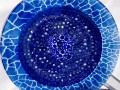 Blue Plate Special No. 1   Fused Glass with Handmade Murrini